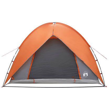 Camping Tent met Regenhoes Waterdicht Koepel Grijs en Oranje