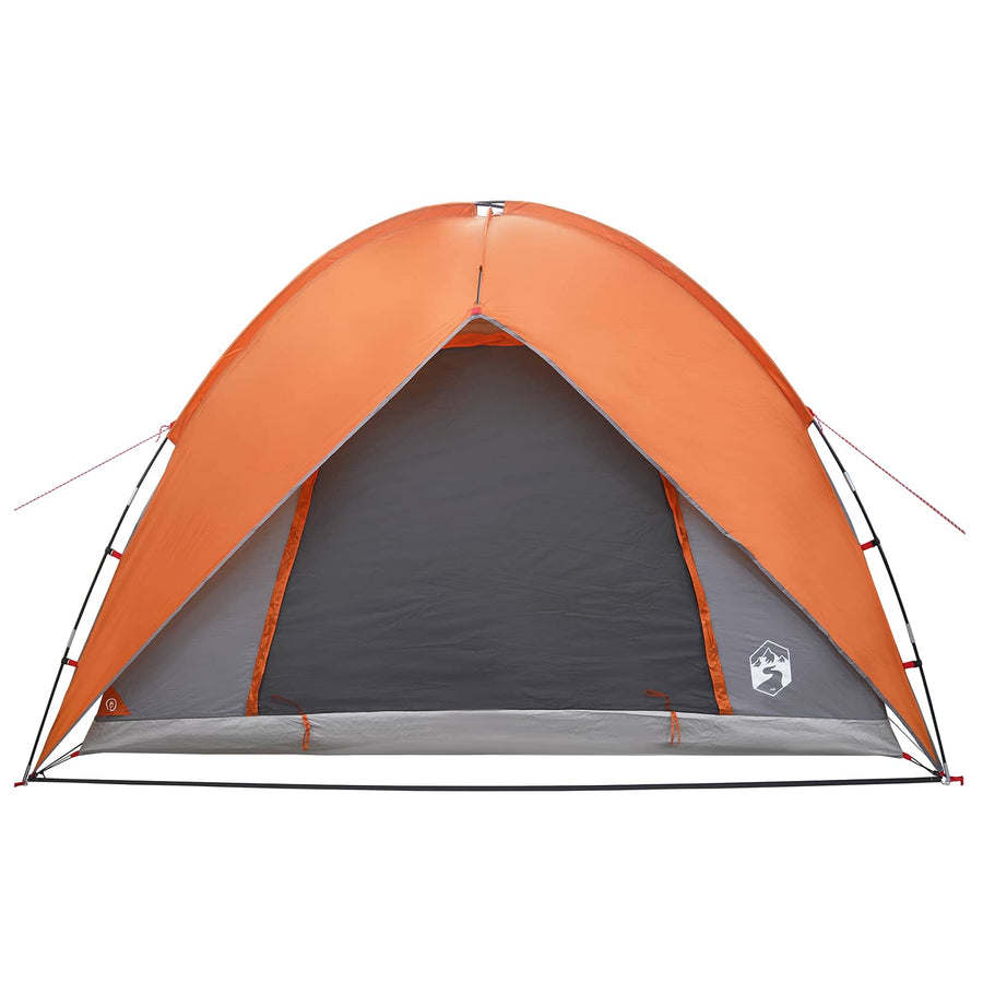 Camping Tent met Regenhoes Waterdicht Koepel Grijs en Oranje