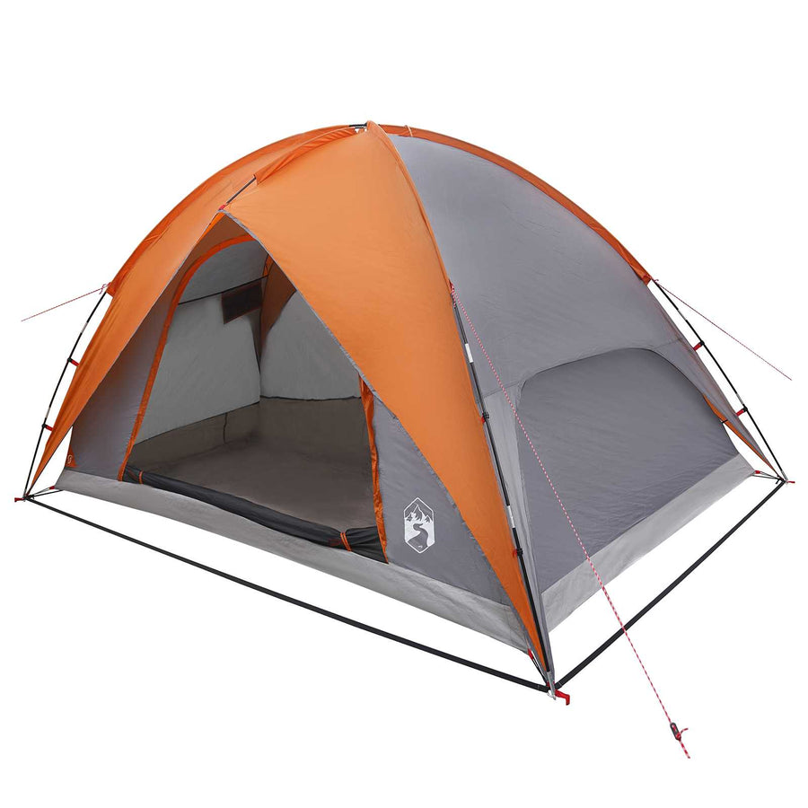 Camping Tent met Regenhoes Waterdicht Koepel Grijs en Oranje