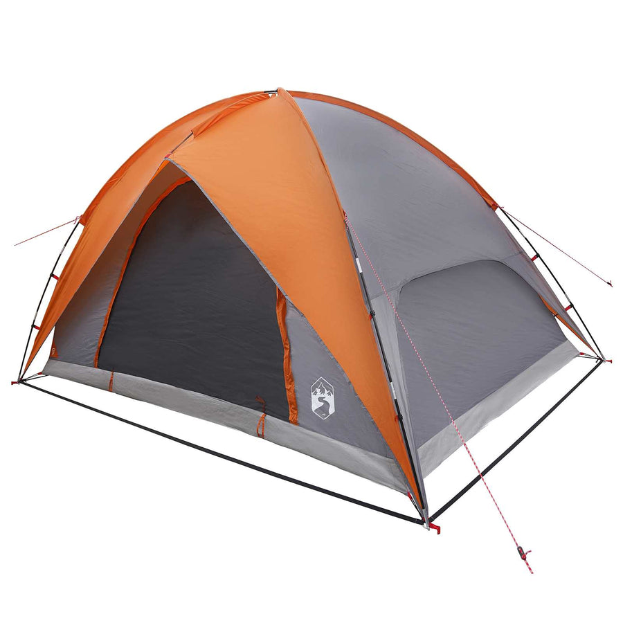 Camping Tent met Regenhoes Waterdicht Koepel Grijs en Oranje