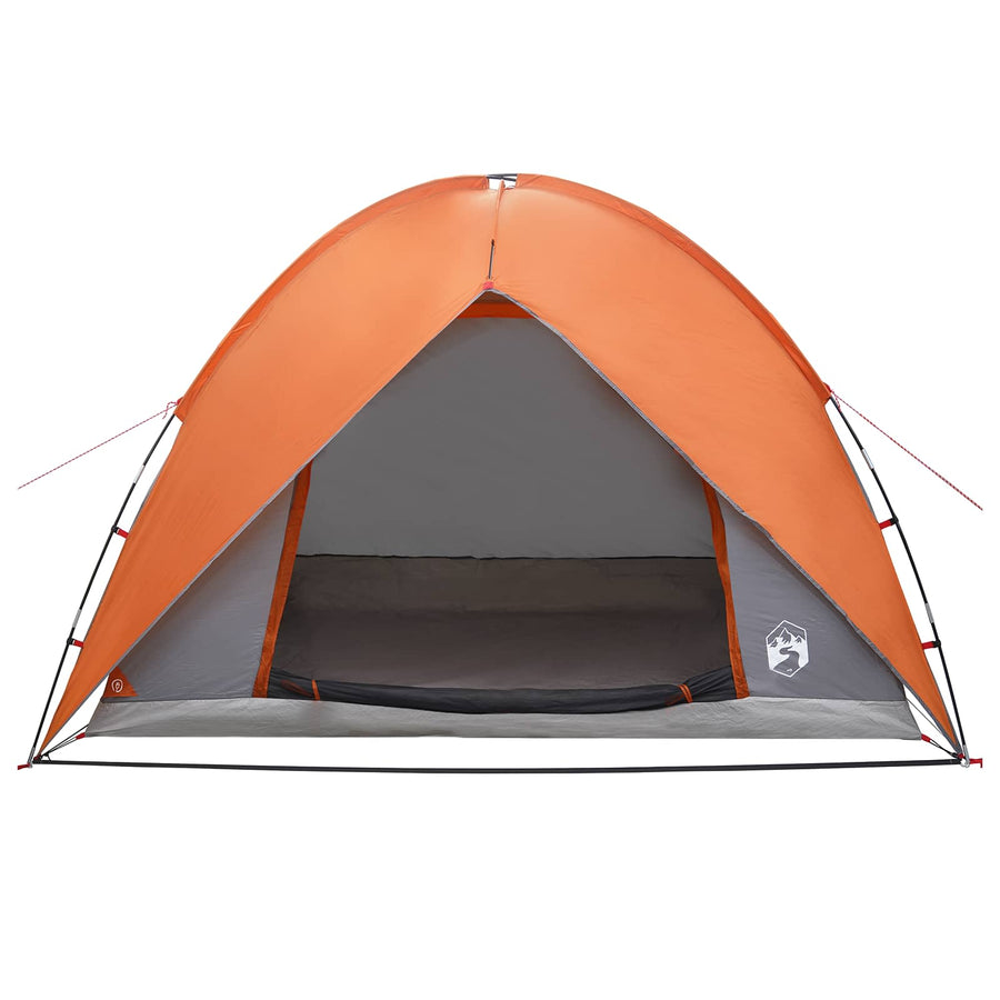 Camping Tent met Regenhoes Waterdicht Koepel Grijs en Oranje