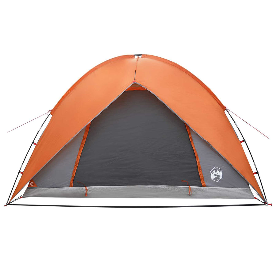 Camping Tent met Regenhoes Waterdicht Koepel Grijs en Oranje