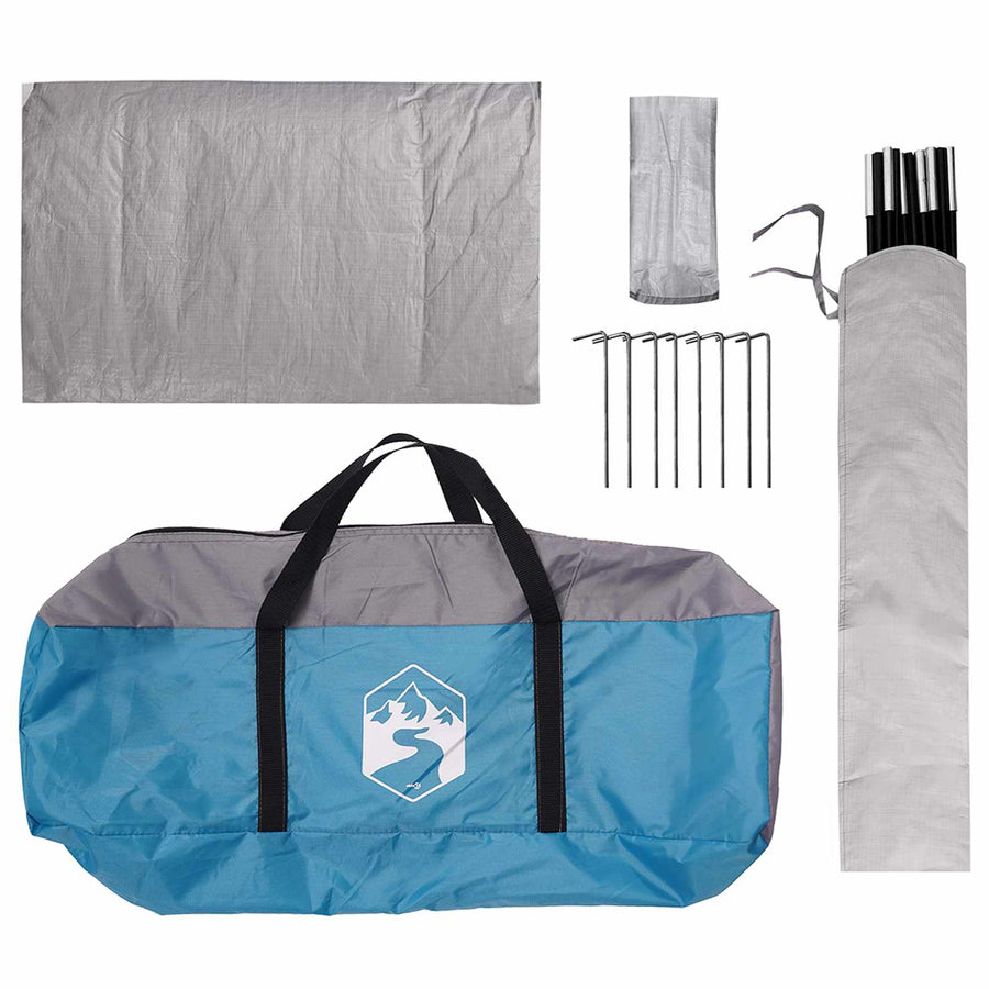 Camping Tent met Regenhoes Waterdicht Blauw 360 x 245 x 185 cm
