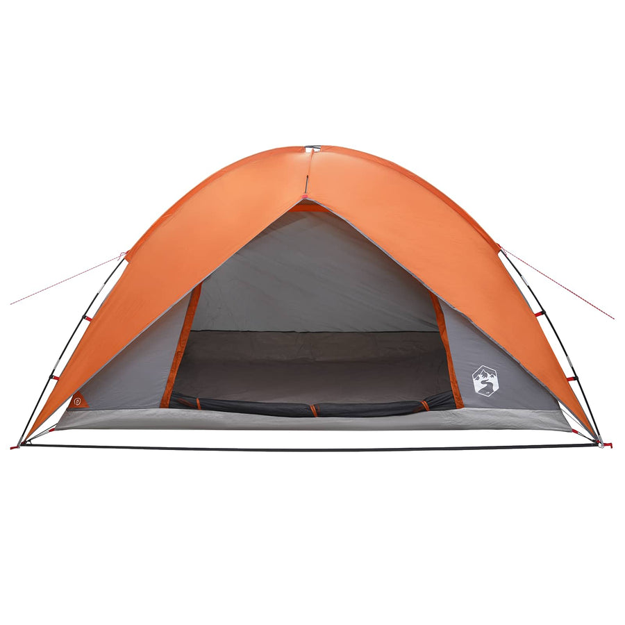 Camping Tent met Regenhoes Waterdicht Koepel Grijs en Oranje