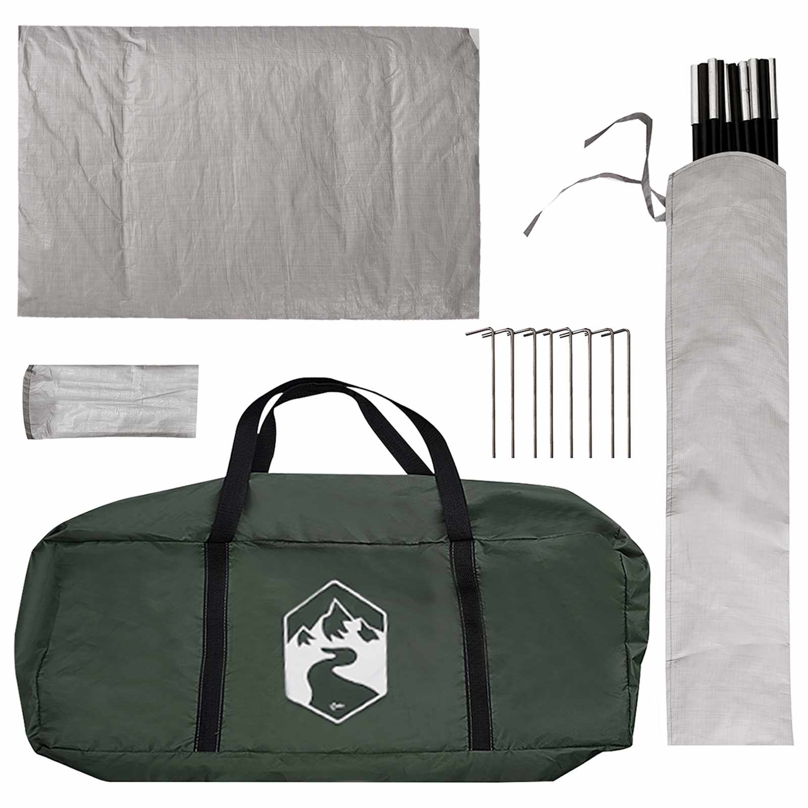 Camping Tent met Regenhoes Waterdicht Koepel Legergroen