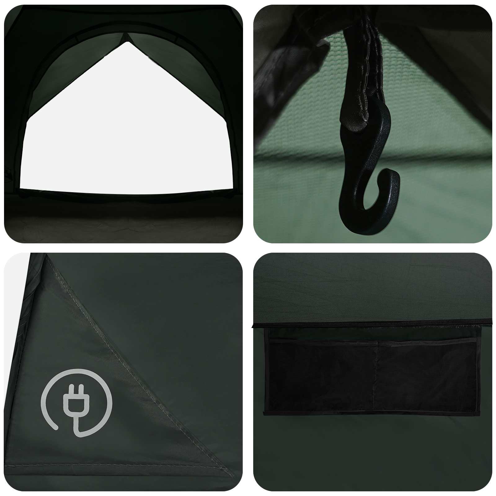Camping Tent met Regenhoes Waterdicht Koepel Legergroen