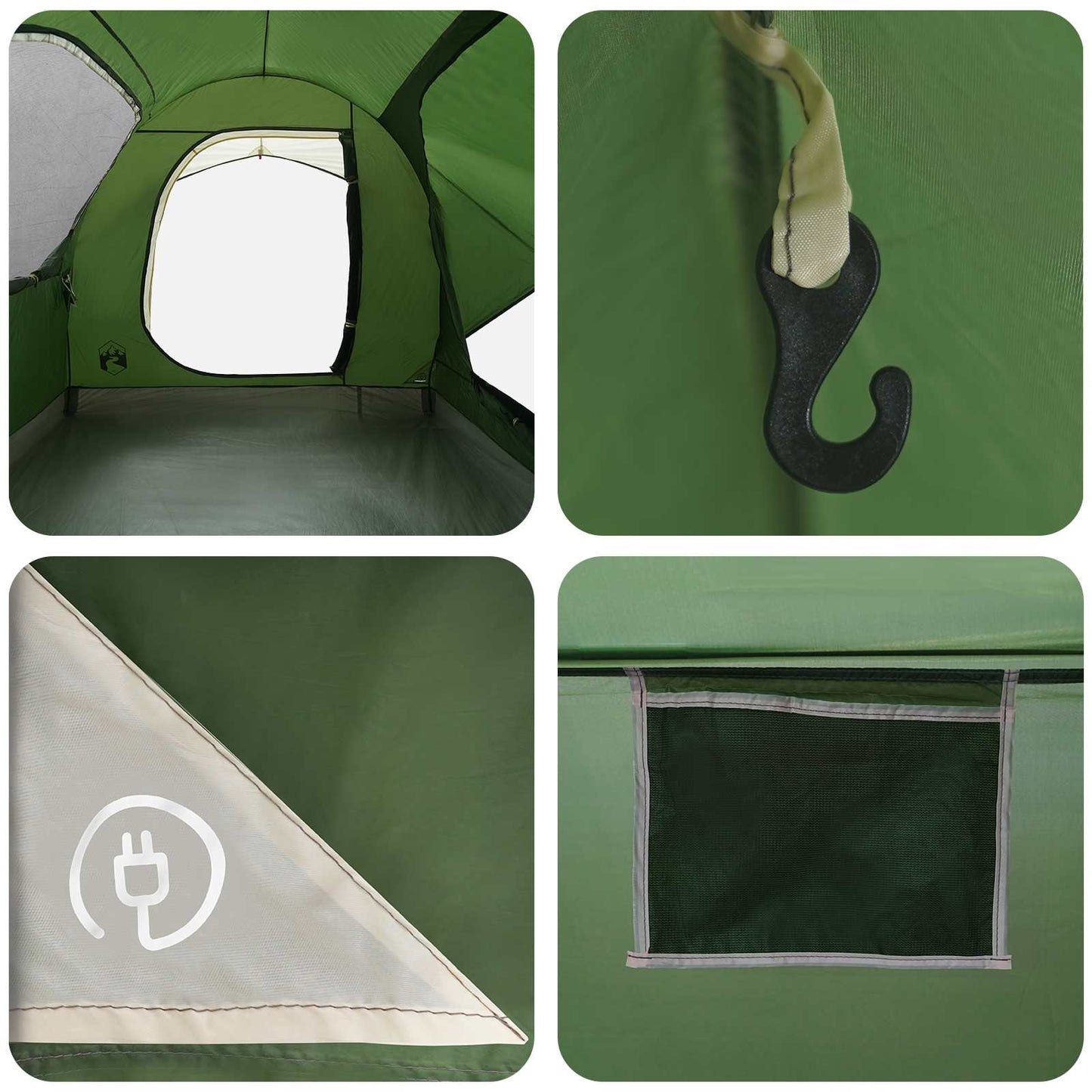 Autotent met dak Groen 239 x 210 x 210 cm Polyester en staal