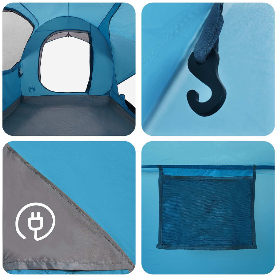 Autotent met dak Blauw 239 x 210 x 210 cm Polyester en staal