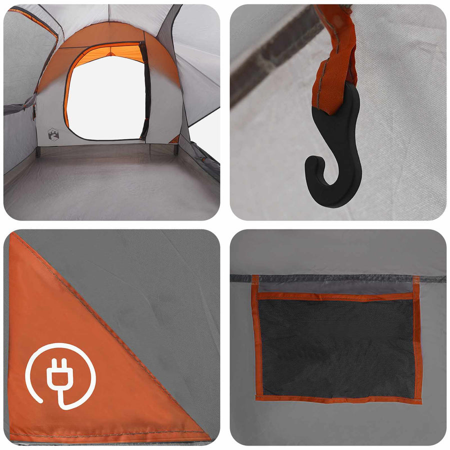 Autotent Grijs en Oranje 239 x 210 x 210 cm Polyester en staal
