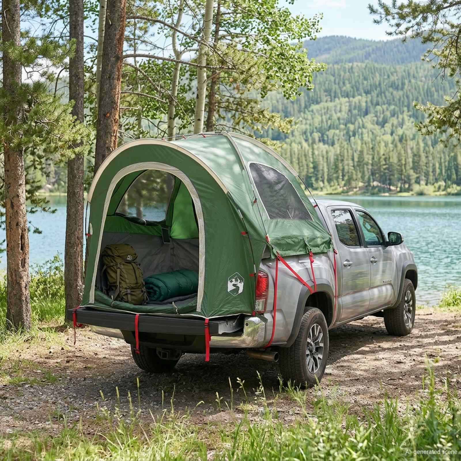 Autotent met dak Groen 200 x 170 x 170 cm Polyester en staal