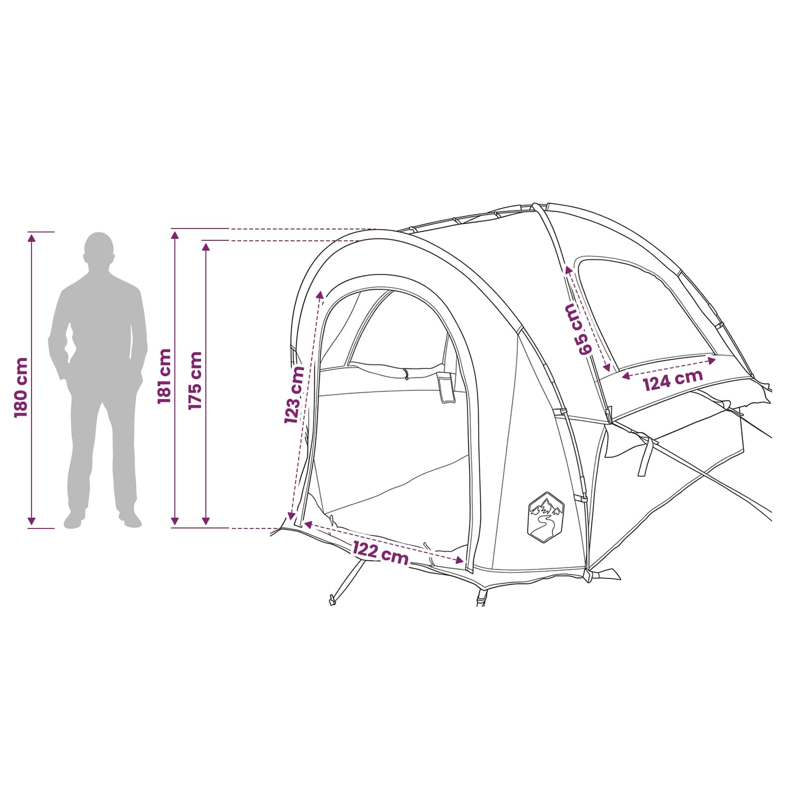 Autotent met dak Groen 200 x 170 x 170 cm Polyester en staal