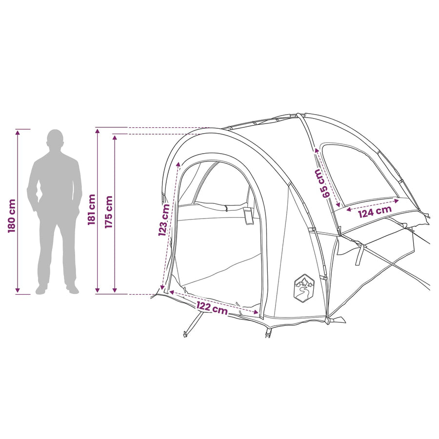 Autotent met dak Groen 200 x 170 x 170 cm Polyester en staal