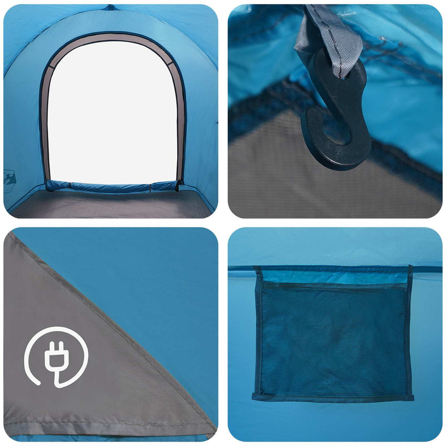 Autotent met dak Blauw 200 x 170 x 170 cm Polyester en staal