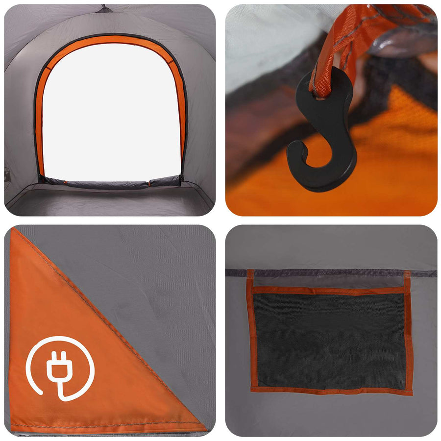 Autotent Grijs en Oranje 200 x 170 x 170 cm Polyester en staal