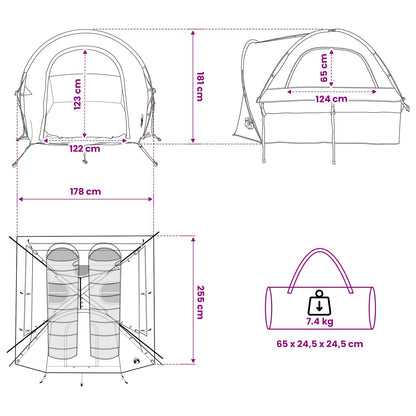 Autotent Grijs en Oranje 200 x 170 x 170 cm Polyester en staal
