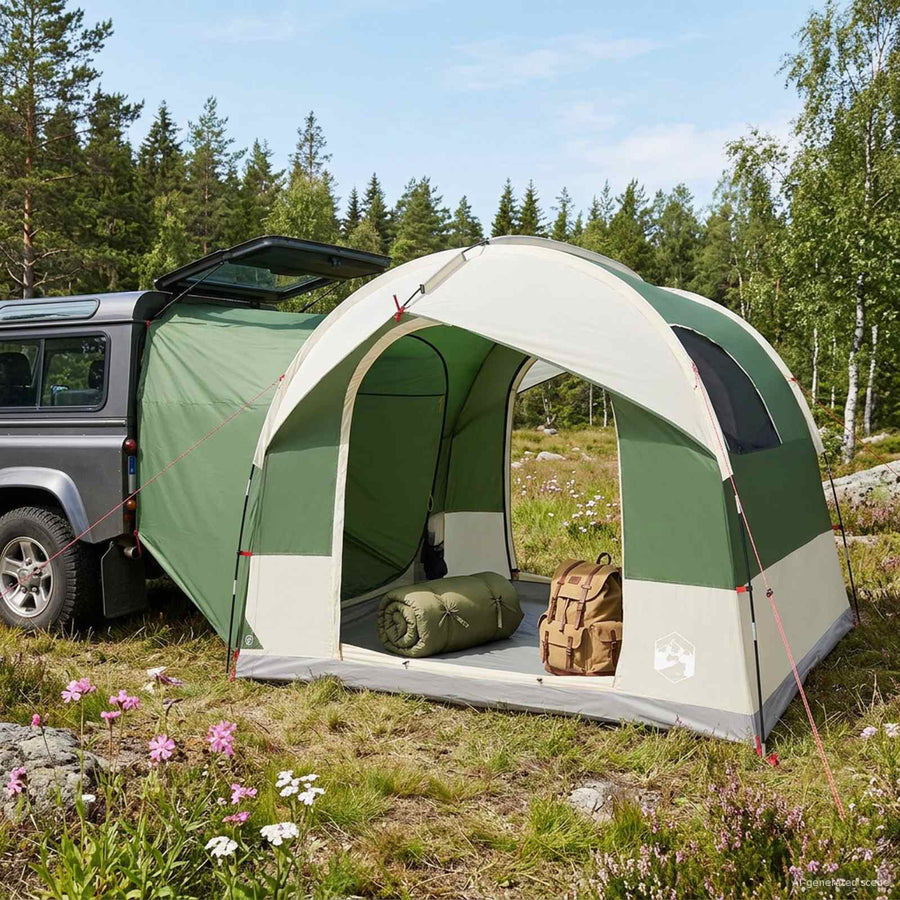 Tailgate Tent met Regenfly Waterdicht Groen 4-persoons