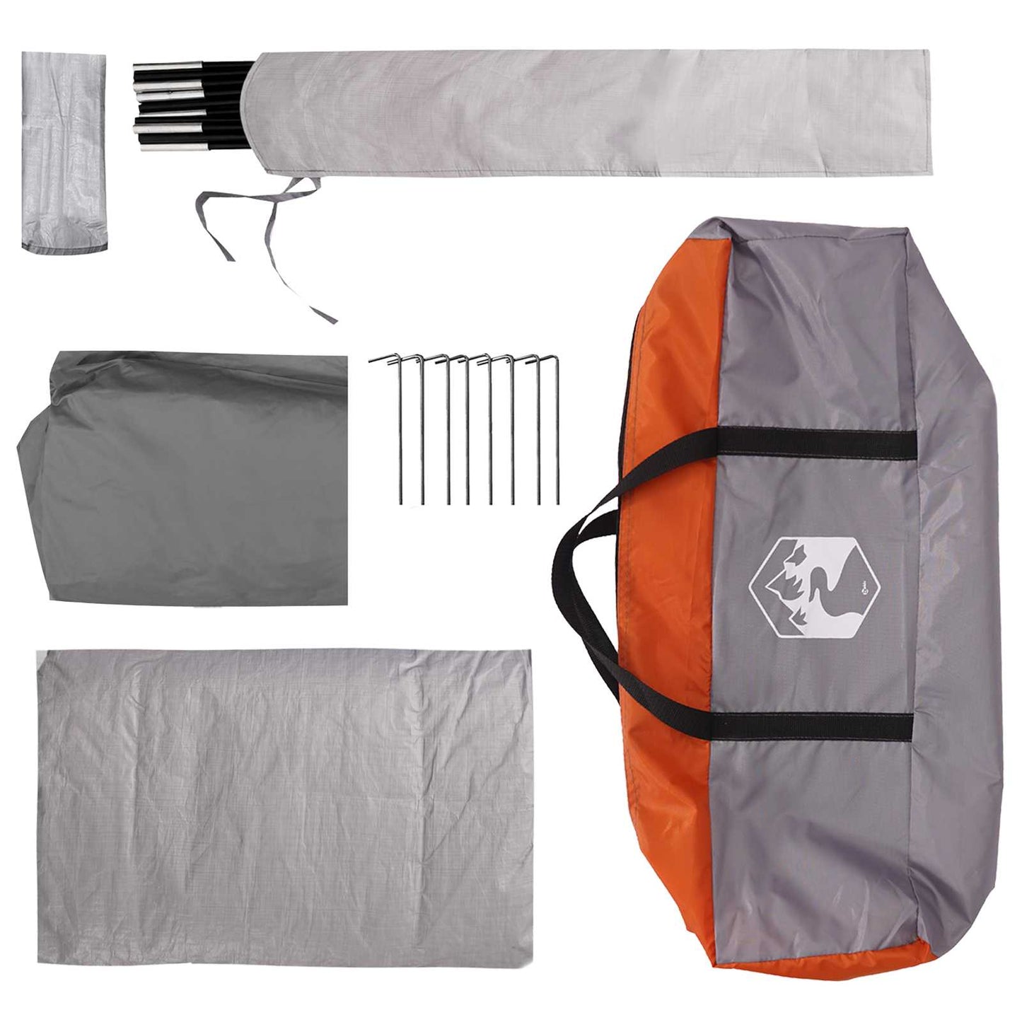 Tailgate Tent met Regenfly Waterdicht Grijs en Oranje