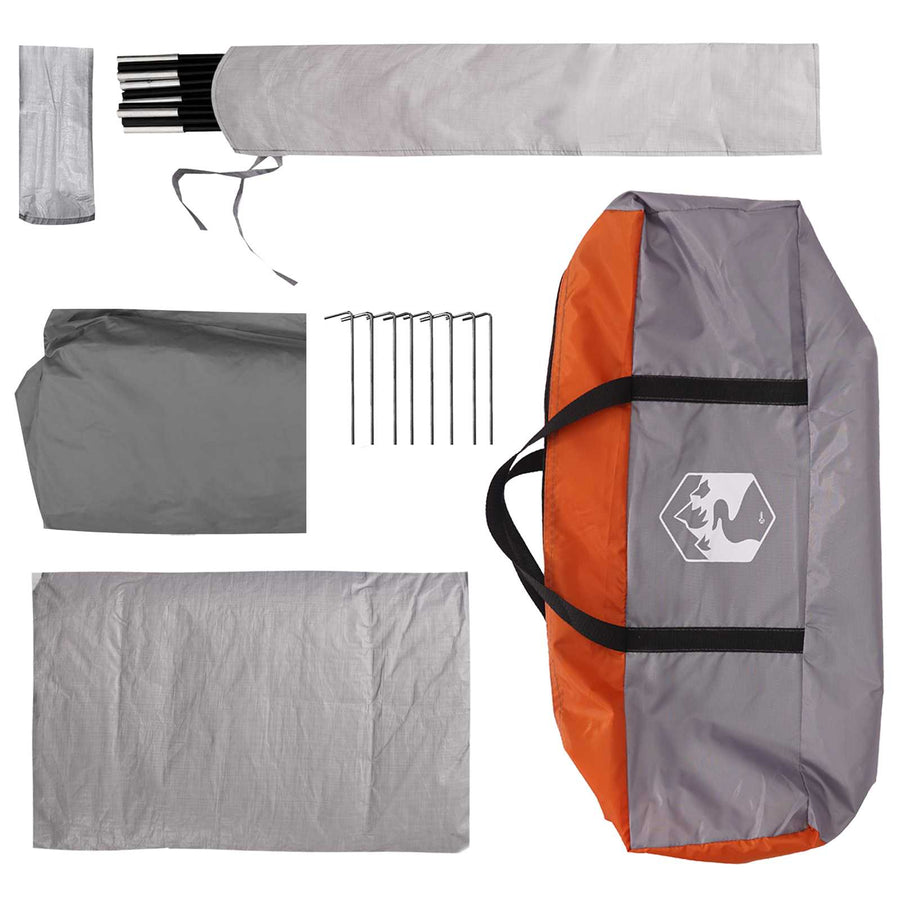 Tailgate Tent met Regenfly Waterdicht Grijs en Oranje