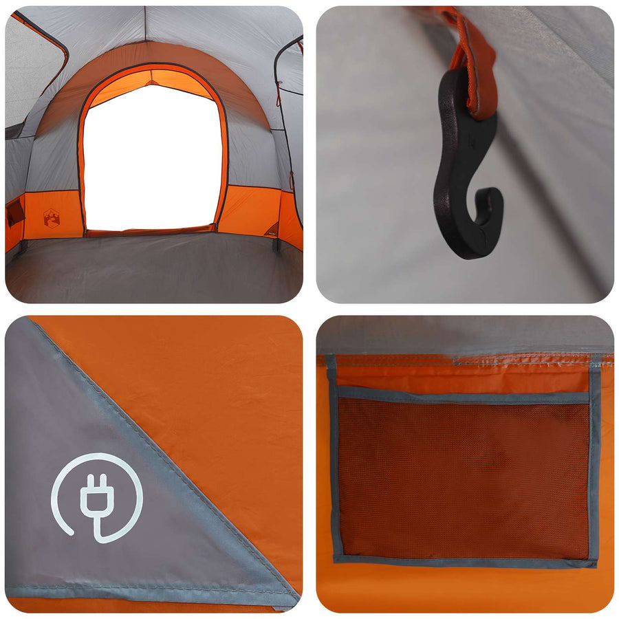 Tailgate Tent met Regenfly Waterdicht Grijs en Oranje