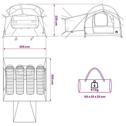 Tailgate Tent met Regenfly Waterdicht Grijs en Oranje