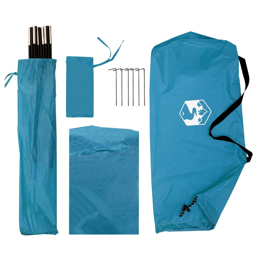 Autotent met dak Blauw 308 x 215 x 220 cm Polyester en staal