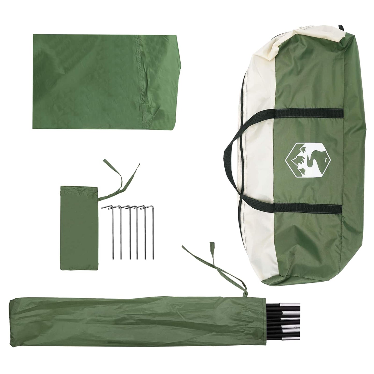 Autotent met dak Groen 350 x 250 cm Polyester en staal