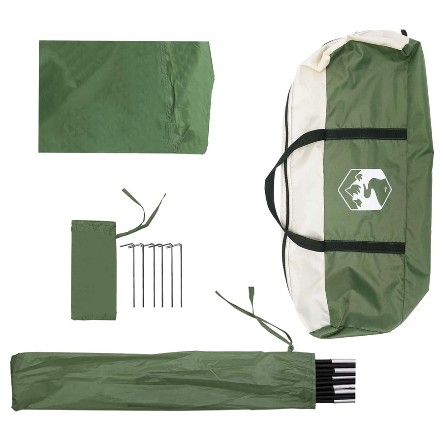 Autotent met dak Groen 350 x 250 cm Polyester en staal