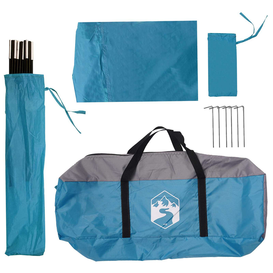 Autotent met dak Blauw 350 x 250 cm Polyester en staal