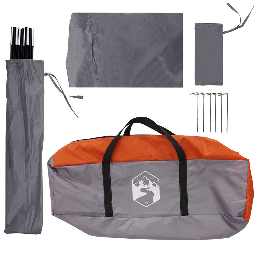 Autotent Grijs en Oranje 350 x 250 cm Polyester en staal
