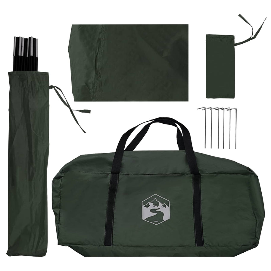 Autotent met dak Legergroen 350 x 250 cm Polyester en staal