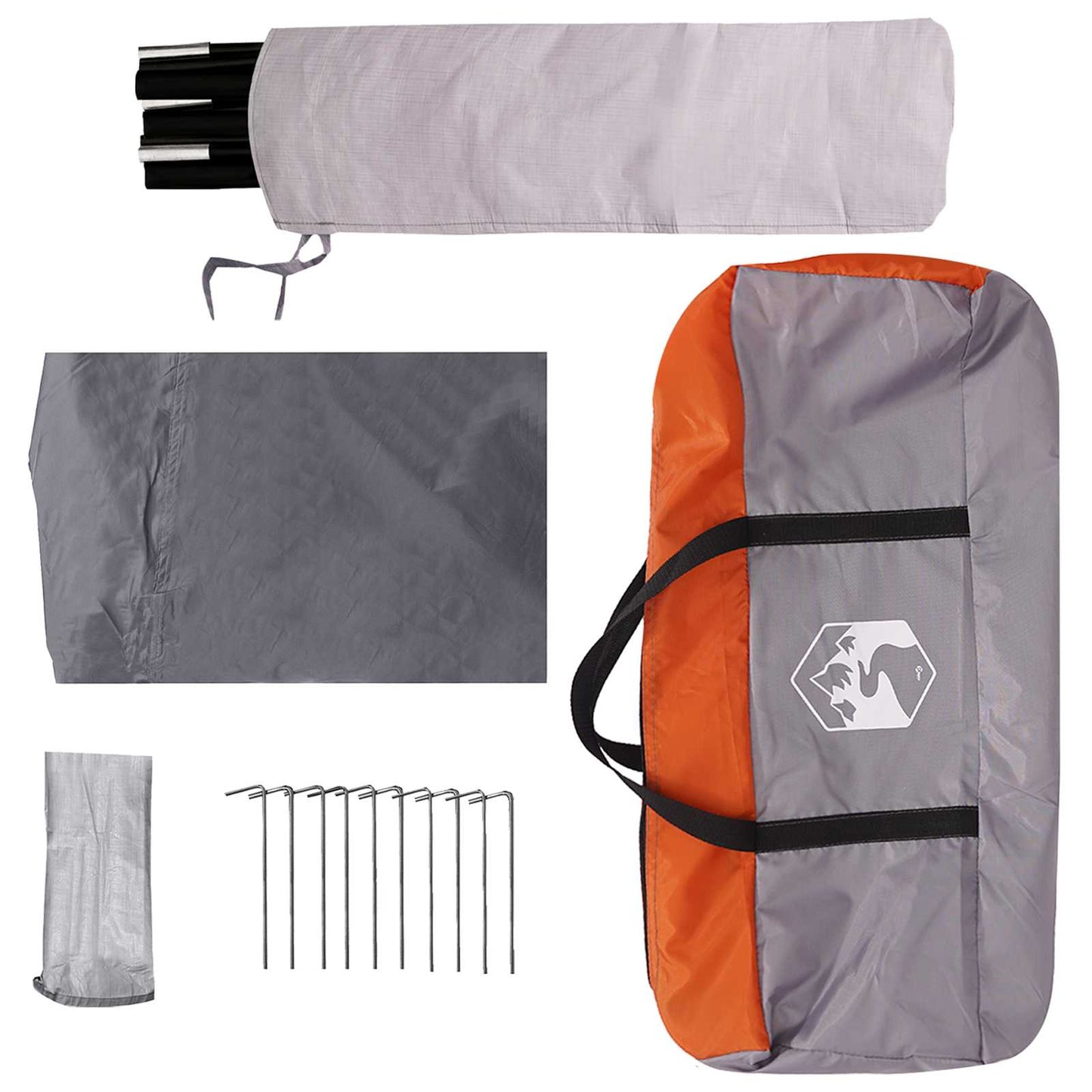 Tailgate Luifel Waterdicht Grijs en Oranje 405 x 280 x 220 cm