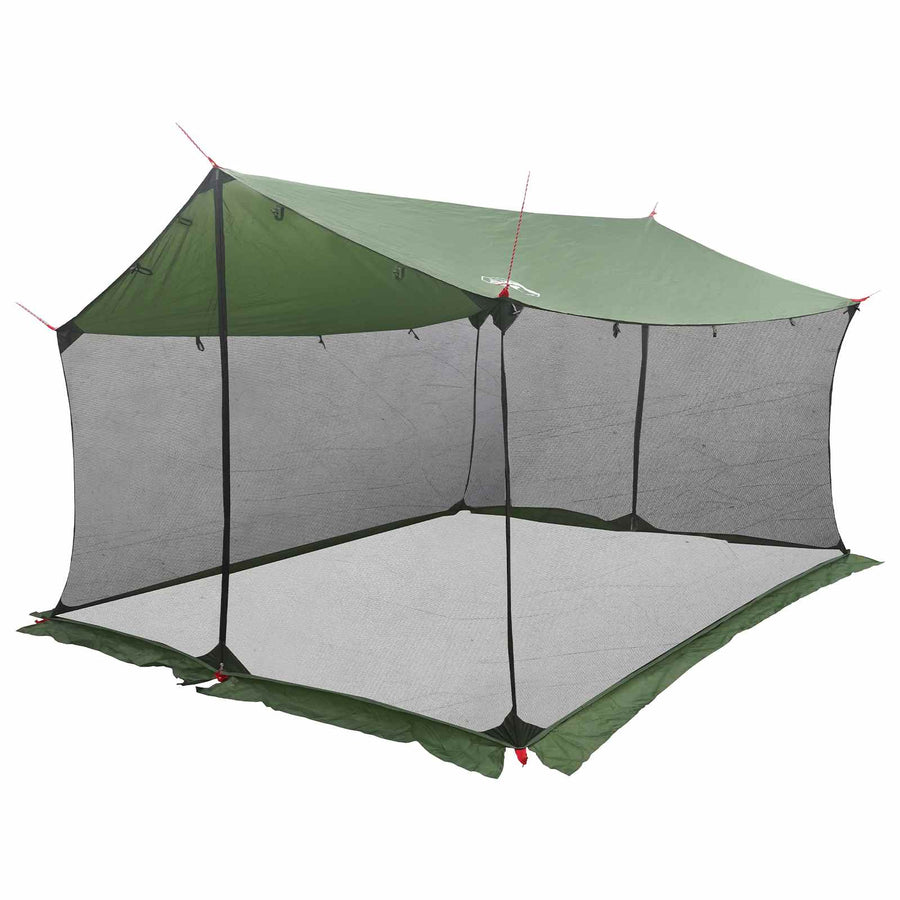 Campingzeil met gaaswanden Groen 340 x 260 x 220 cm