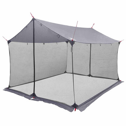 Campingzeil met gaaswanden Grijs en Oranje 340 x 260 x 220 cm