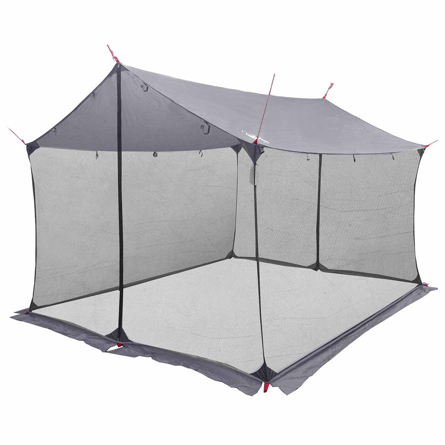 Campingzeil met gaaswanden Grijs en Oranje 340 x 260 x 220 cm