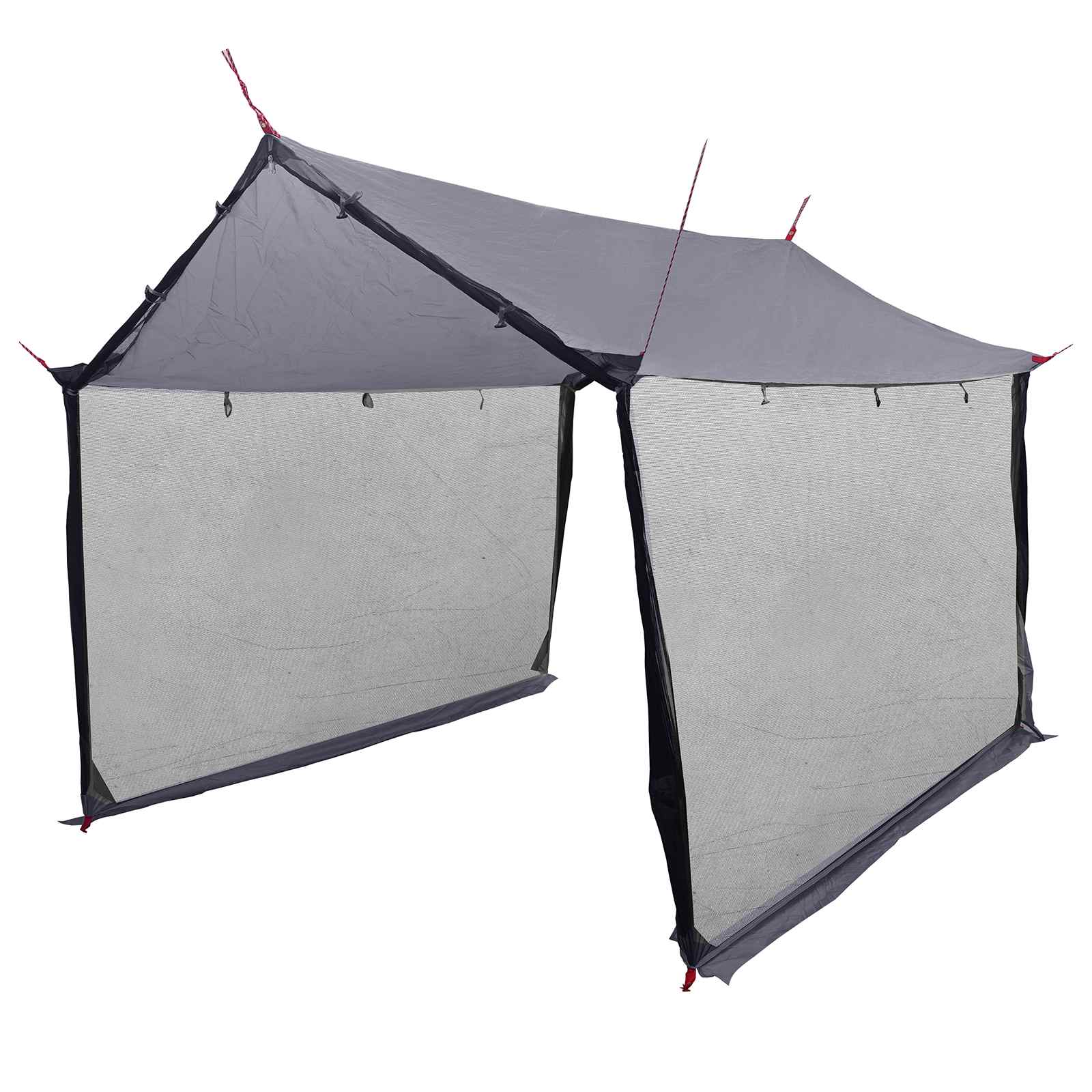 Campingzeil met gaaswanden Grijs en Oranje 340 x 260 x 220 cm