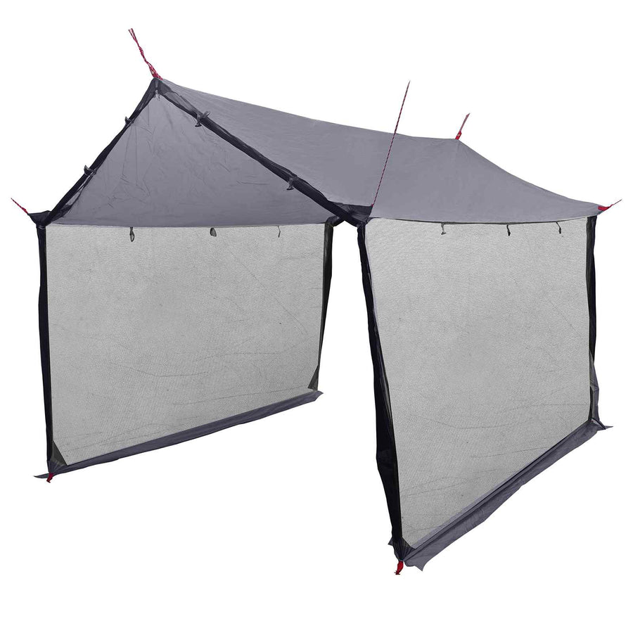 Campingzeil met gaaswanden Grijs en Oranje 340 x 260 x 220 cm