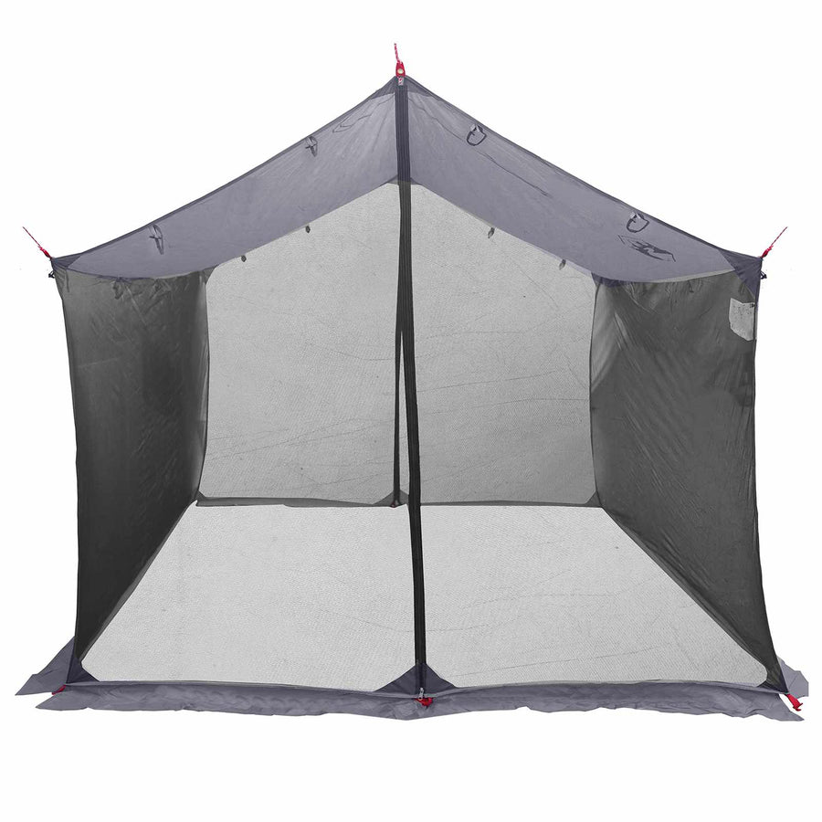 Campingzeil met gaaswanden Grijs en Oranje 340 x 260 x 220 cm