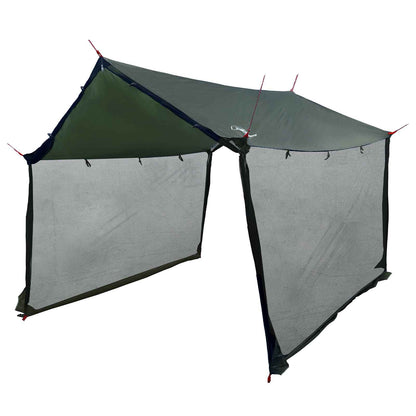 Campingzeil met gaaswanden Legergroen 340 x 260 x 220 cm