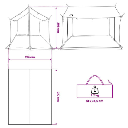 Campingzeil met gaaswanden Blauw 270 x 210 x 210 cm