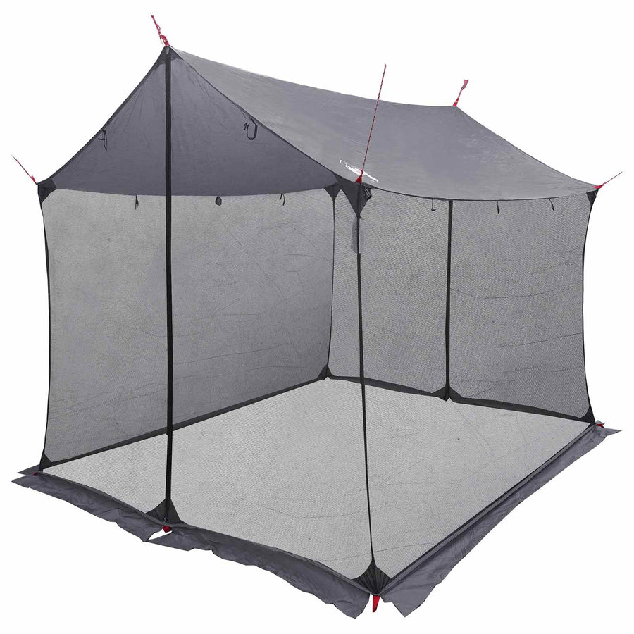 Campingzeil met gaaswanden Grijs en Oranje 270 x 210 x 210 cm