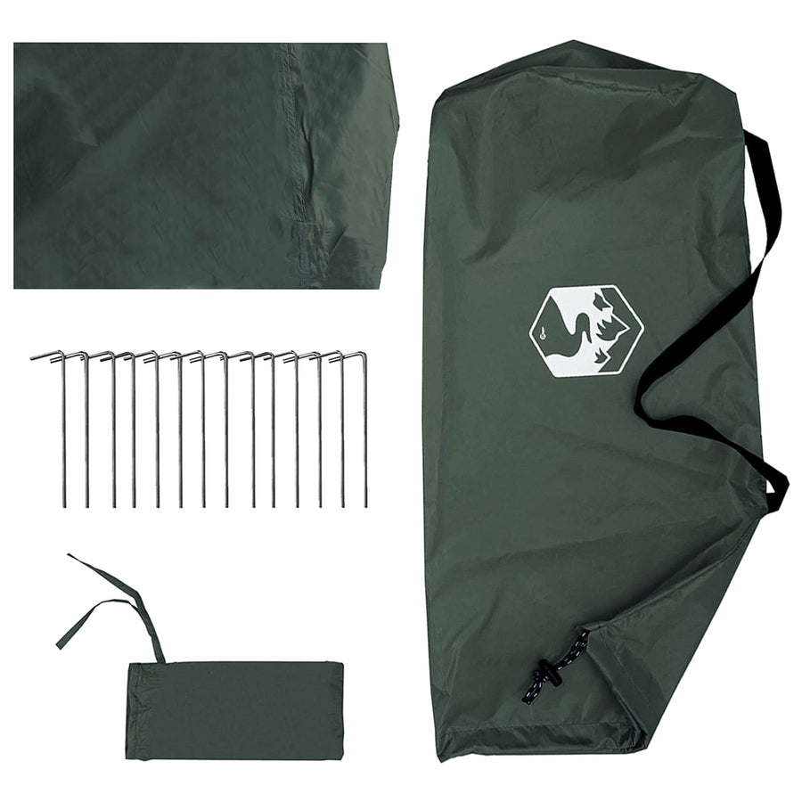 Campingzeil met gaaswanden Legergroen 270 x 210 x 210 cm