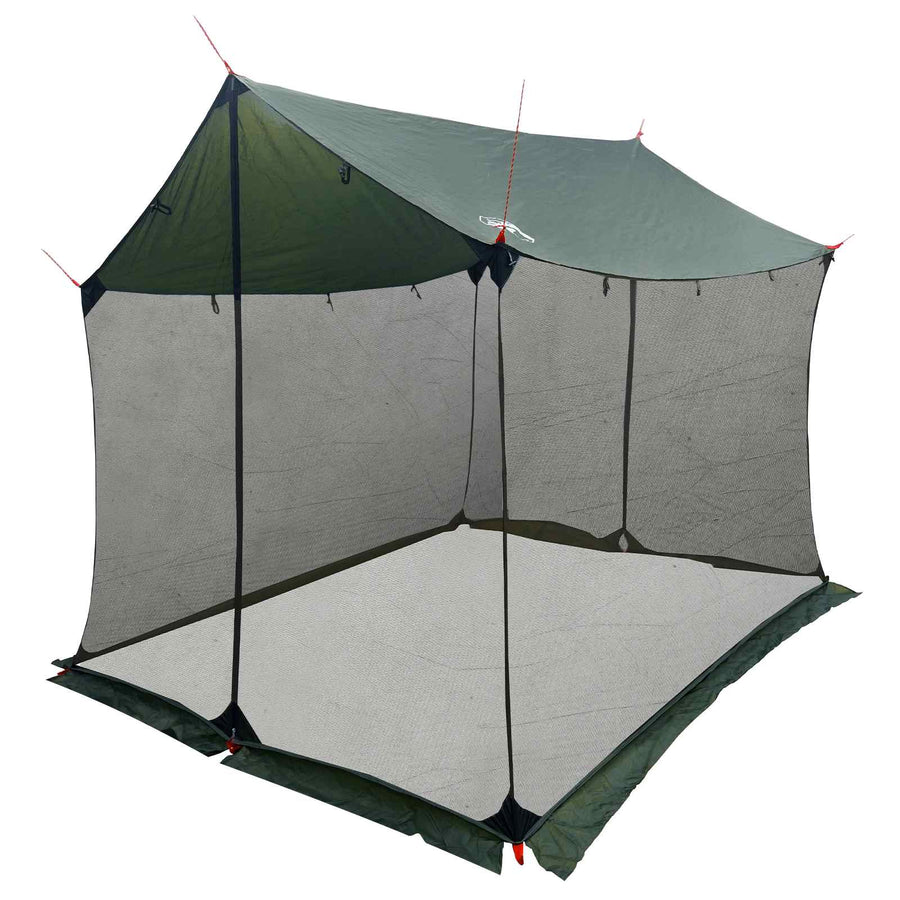 Campingzeil met gaaswanden Legergroen 270 x 210 x 210 cm