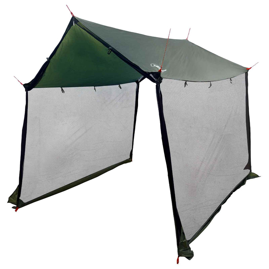 Campingzeil met gaaswanden Legergroen 270 x 210 x 210 cm