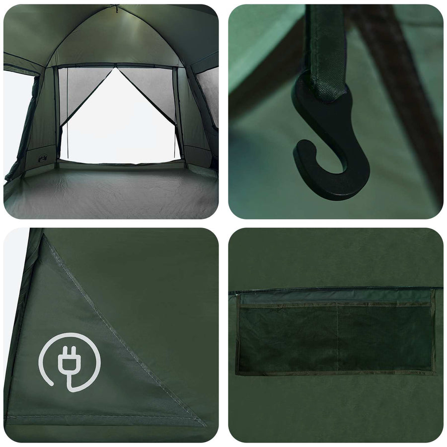 Huisje Tent Met Dak 12-Persoons Polyester En Staal 12 personen