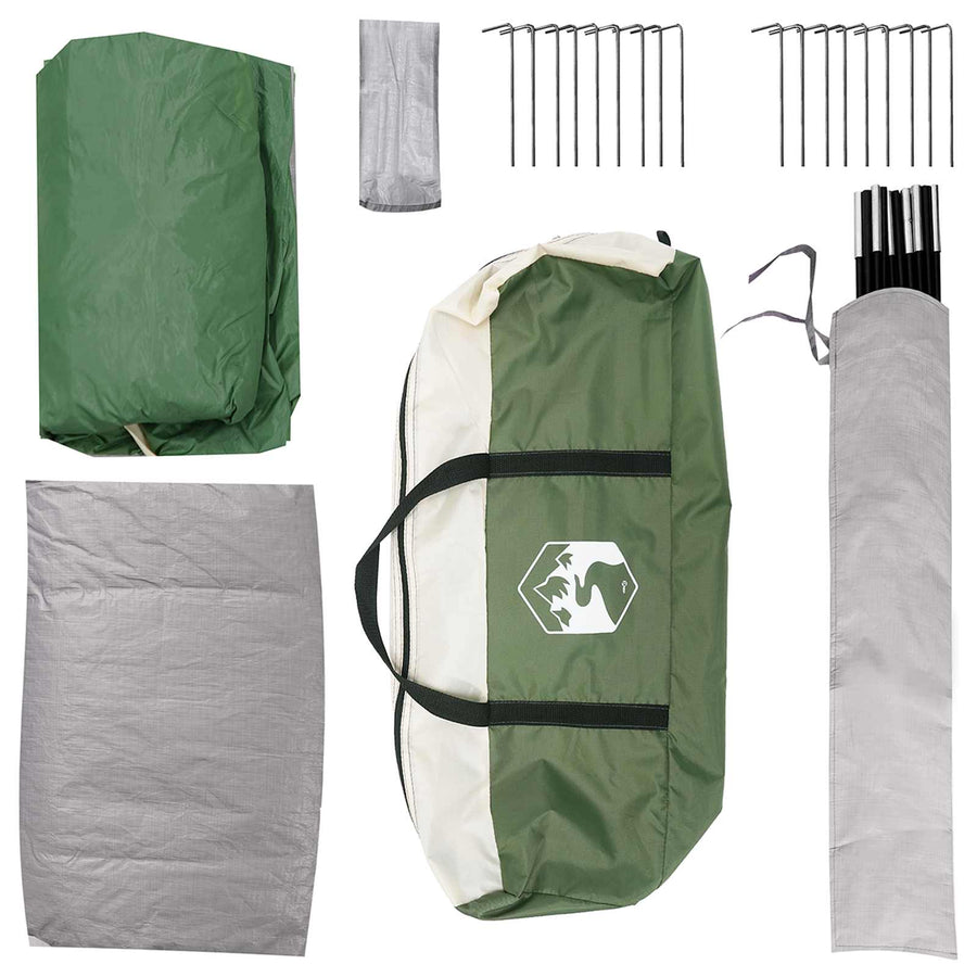 Huisje Tent met dak Groen 8-persoons Polyester en staal