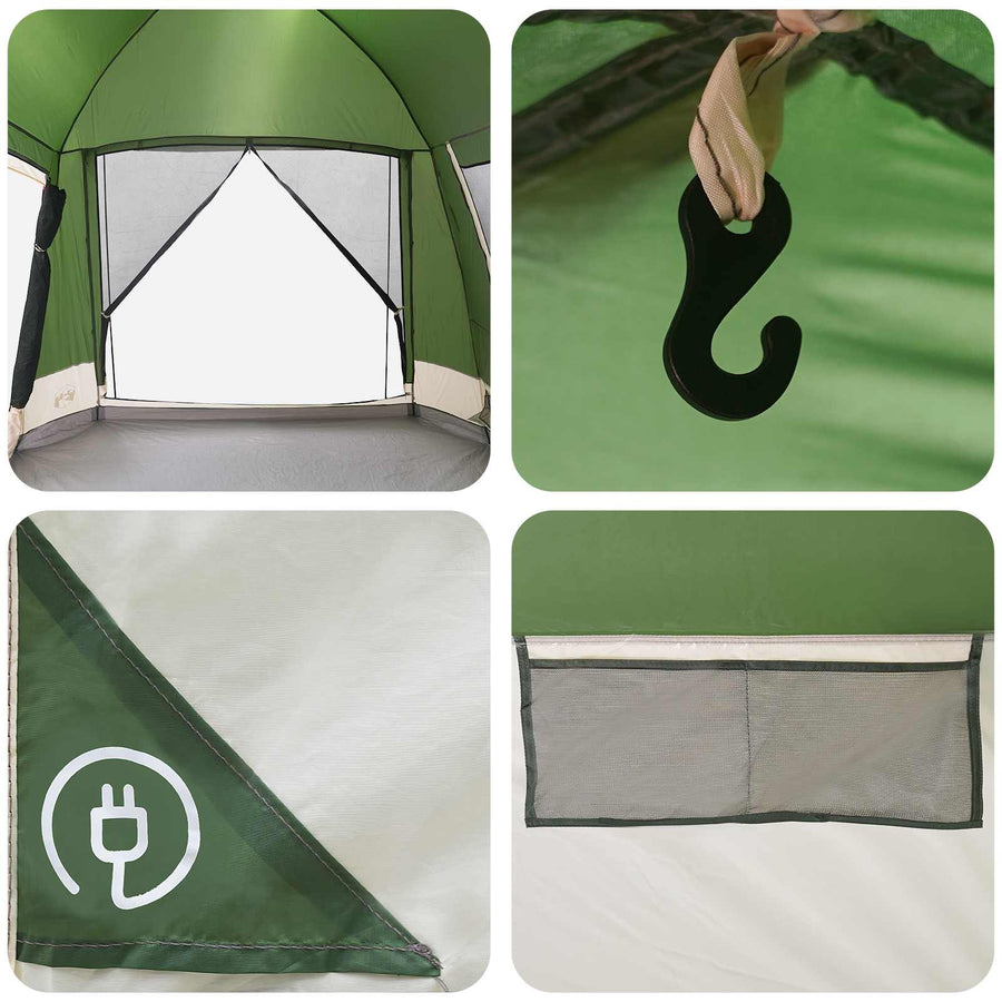 Huisje Tent met dak Groen 8-persoons Polyester en staal