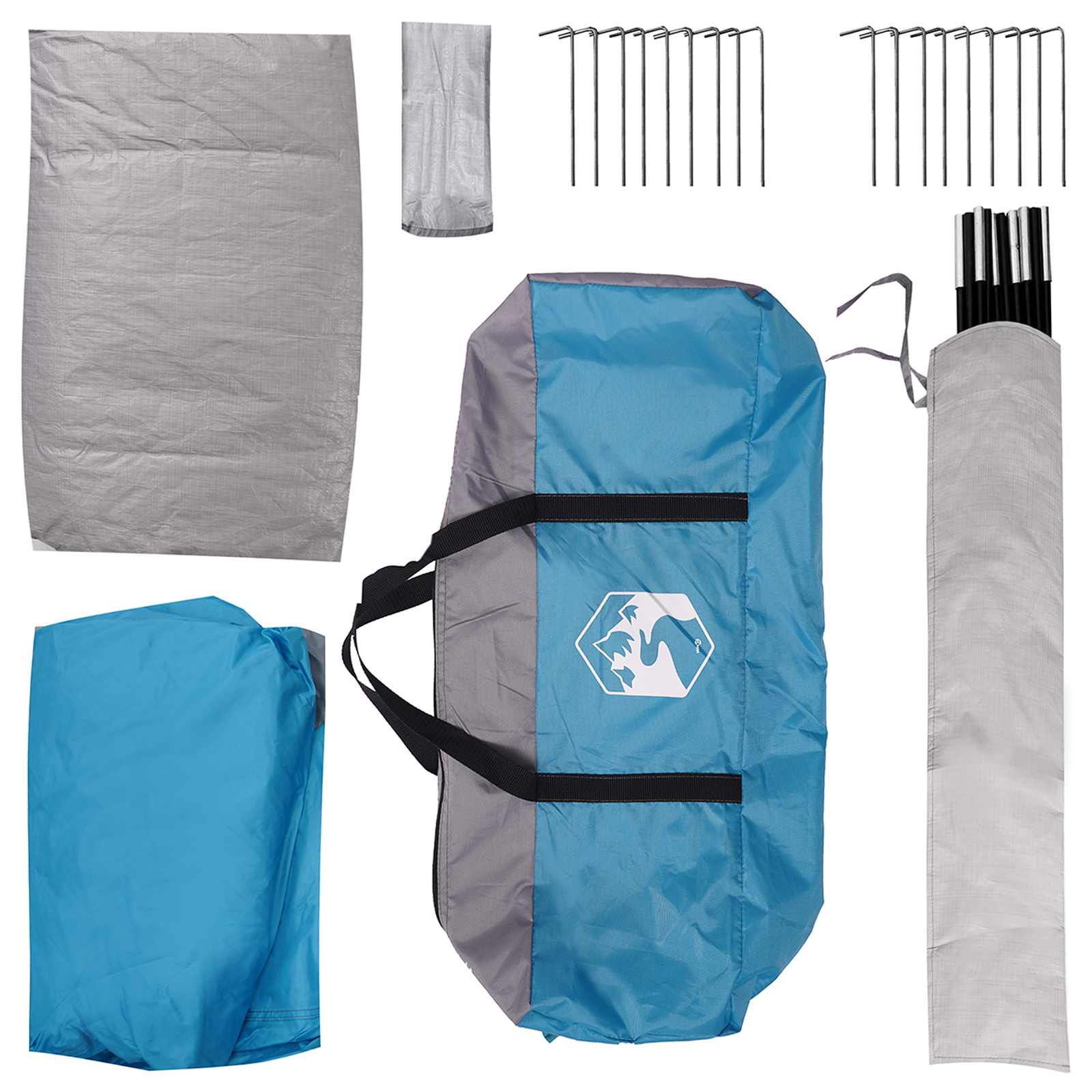 Huisje Tent met dak Blauw 8-persoons Polyester en staal