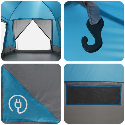 Huisje Tent met dak Blauw 8-persoons Polyester en staal