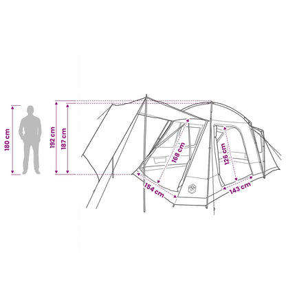 Huisje Tent met dak Blauw 8-persoons Polyester en staal