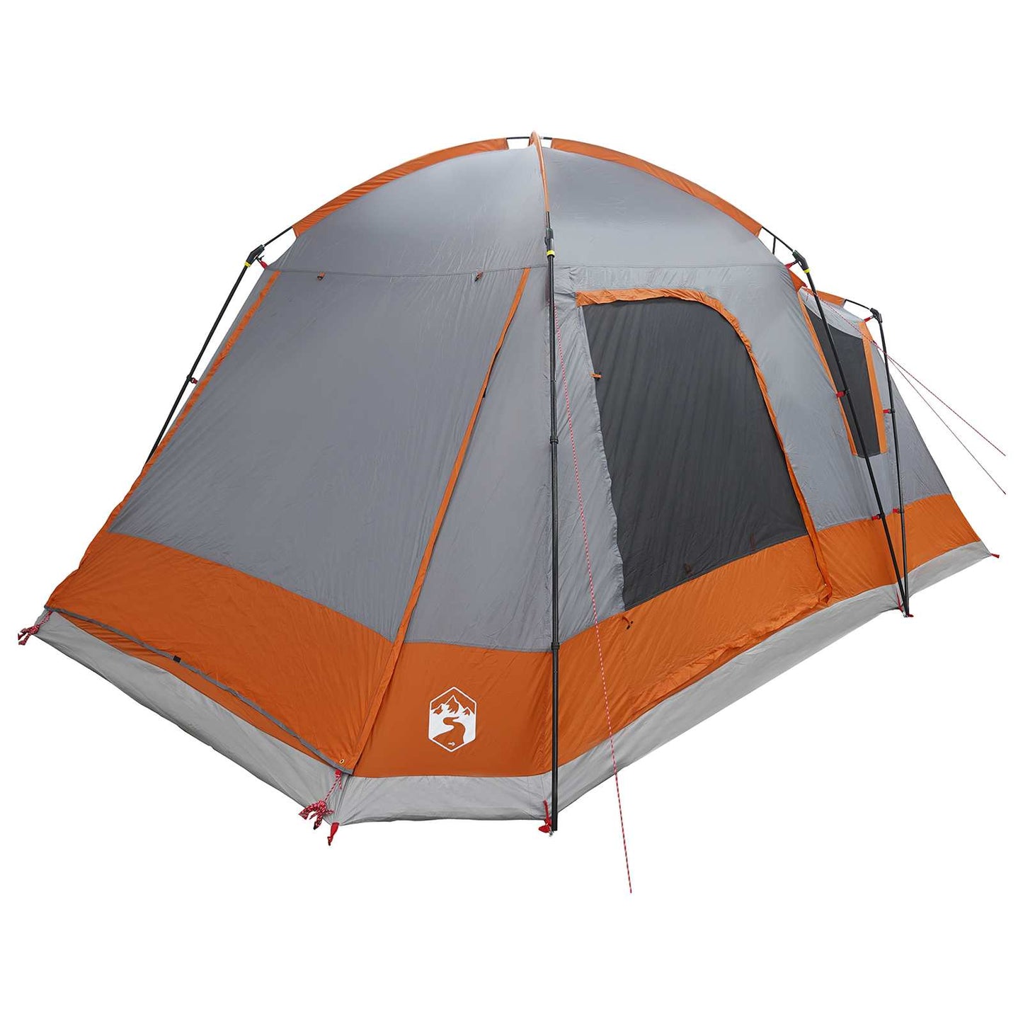 Huisje Tent Grijs en Oranje 8-persoons Polyester en staal